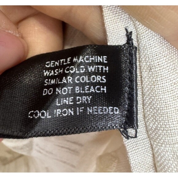 Boston Proper Floral Embroidered Button Up Linen Tunic Blouse Size M Ipanema - Picture 9 of 10